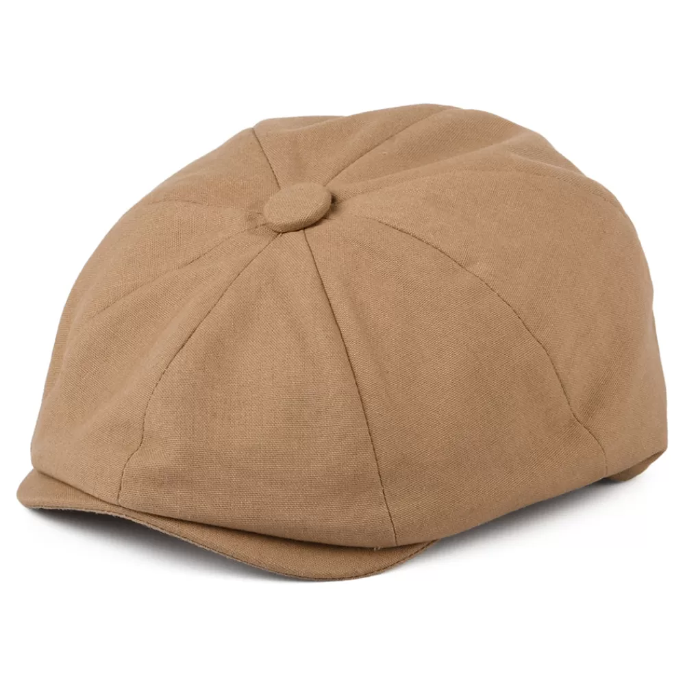 Casquettes Plates | Casquettes Plates^Christys Casquette Gavroche à 8 Pans en Coton et Lin camel
