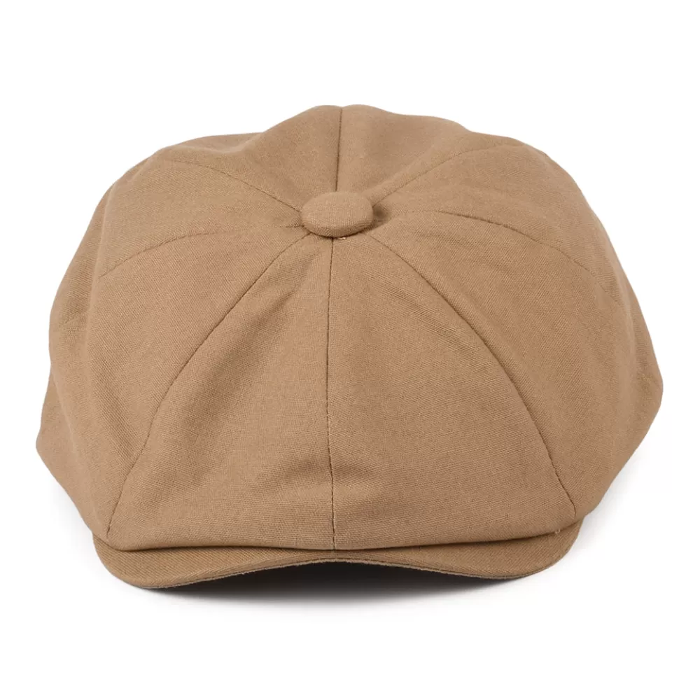 Casquettes Plates | Casquettes Plates^Christys Casquette Gavroche à 8 Pans en Coton et Lin camel
