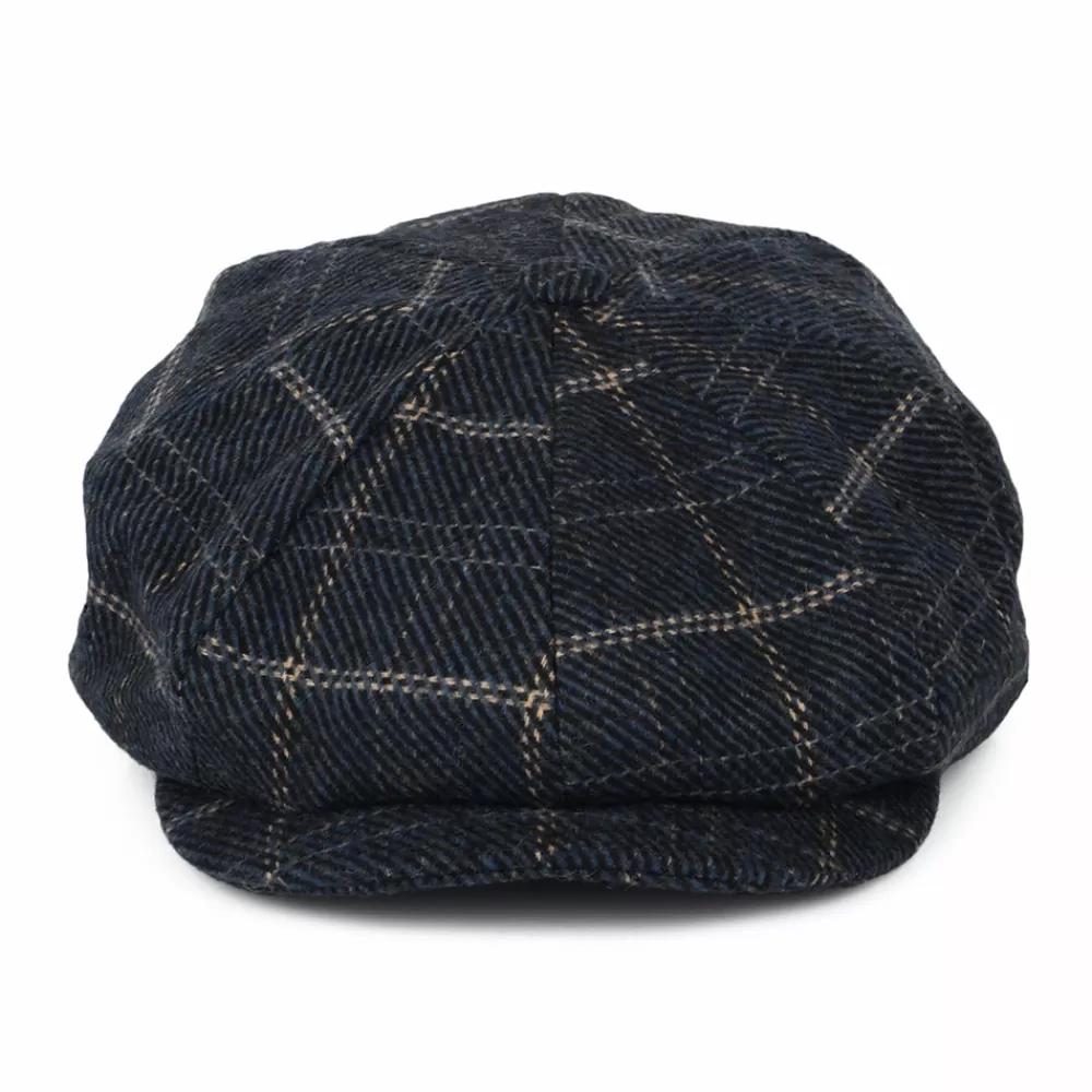 Casquettes Plates | Casquettes Plates^Brixton Casquette Gavroche à Carreaux Ample Brood bleu marine-noir-blanc cassé