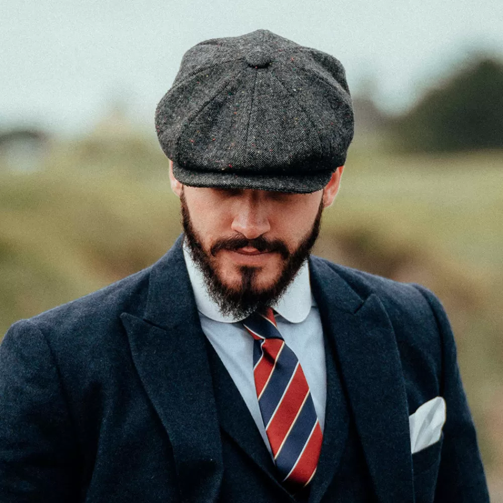 Casquettes Plates | Grandes Tailles^Jaxon & James Casquette Gavroche Chinée et Mouchetée Blackheath noir-multi JAXON & JAMES