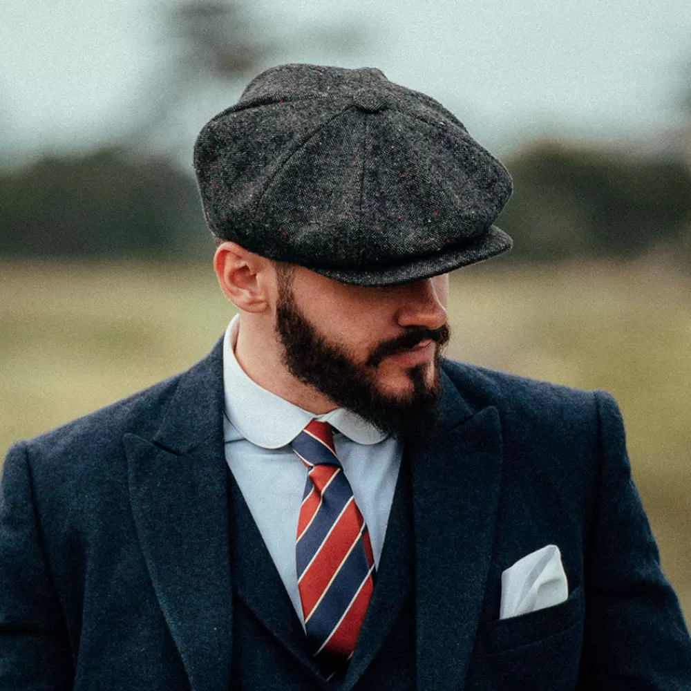 Casquettes Plates | Grandes Tailles^Jaxon & James Casquette Gavroche Chinée et Mouchetée Blackheath noir-multi JAXON & JAMES