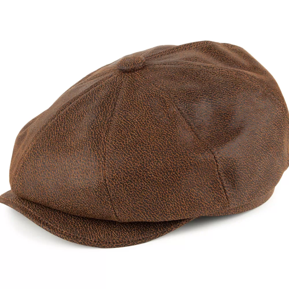 Casquettes Plates | Casquettes Femme^Jaxon & James Casquette Gavroche en Cuir marron JAXON & JAMES