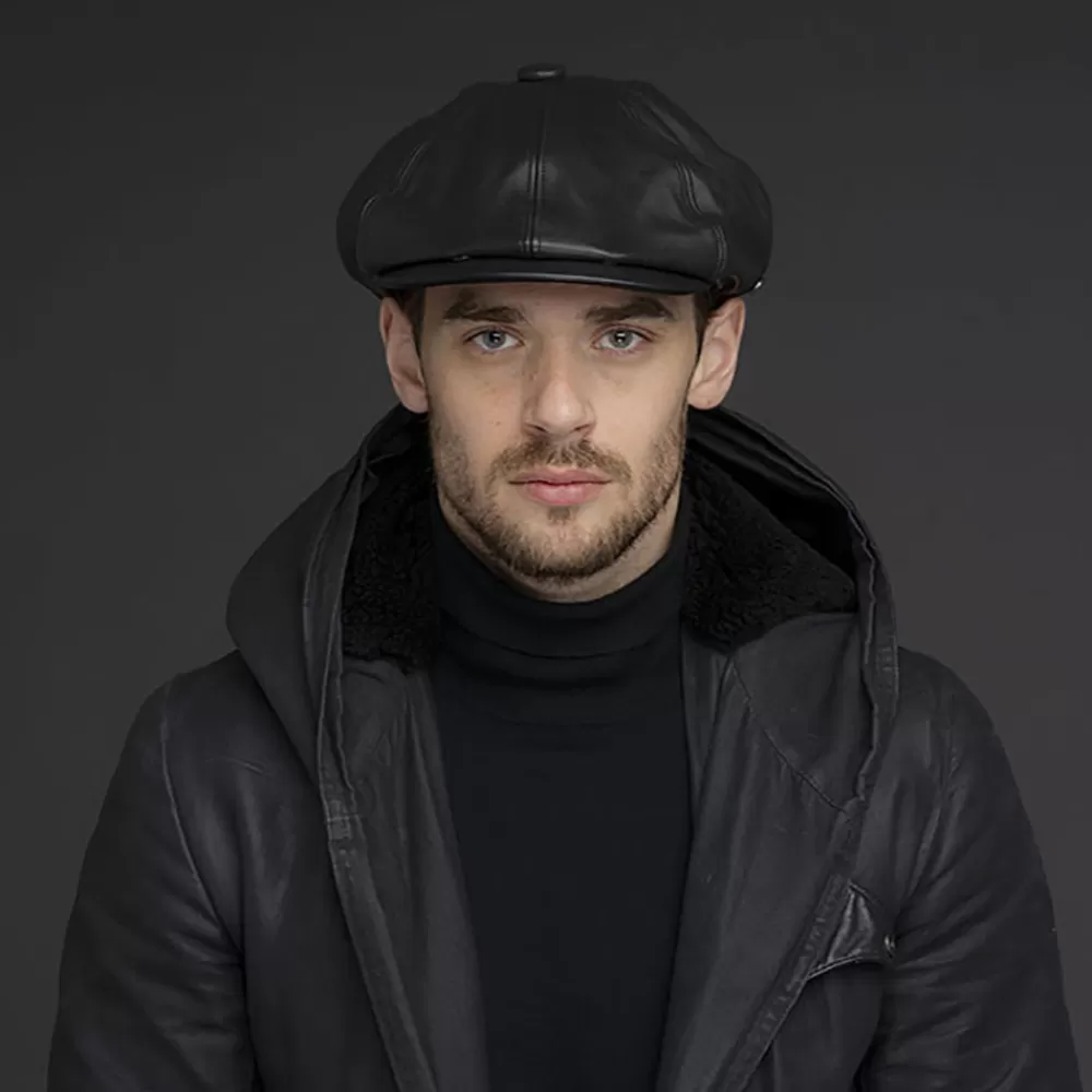 Casquettes Plates | Casquettes Femme^Bailey Casquette Gavroche en Cuir Noclin noir