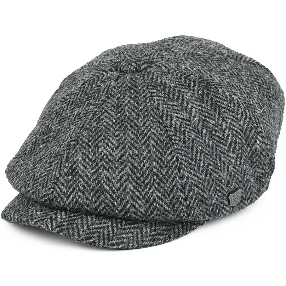Casquettes Plates | Chapeaux Hiver^Failsworth Casquette Gavroche en Harris Tweed à Chevrons Carloway anthracite