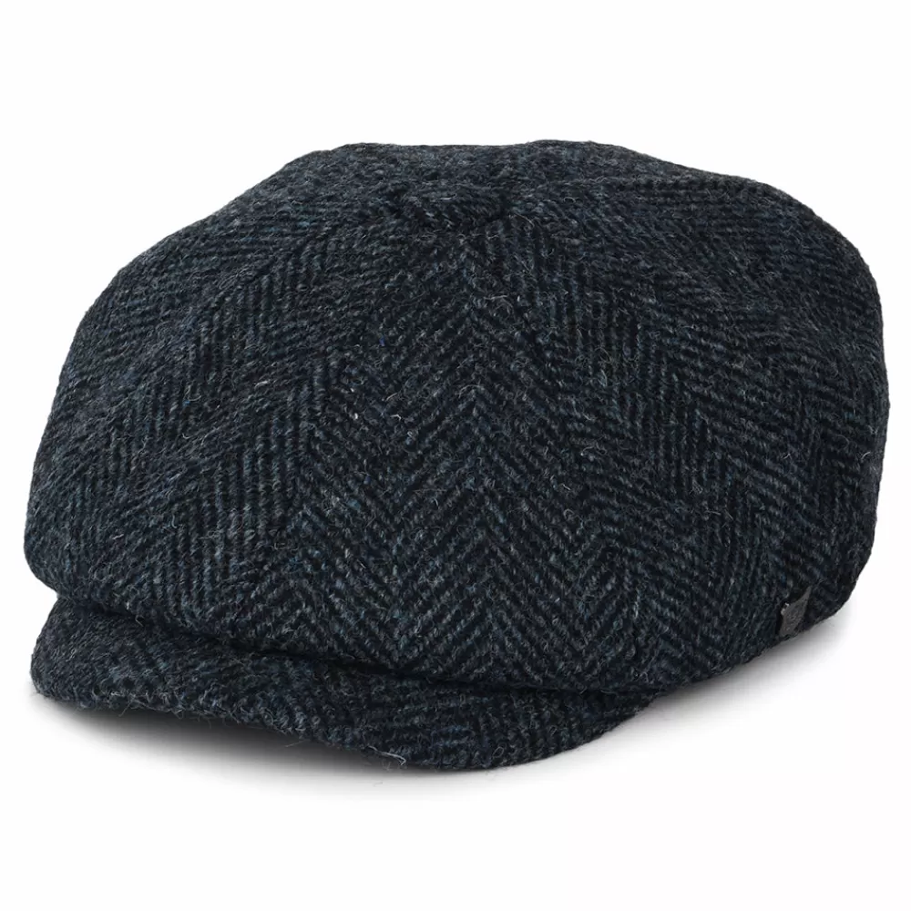 Casquettes Plates | Chapeaux Hiver^Failsworth Casquette Gavroche en Harris Tweed à Chevrons Carloway bleu-noir