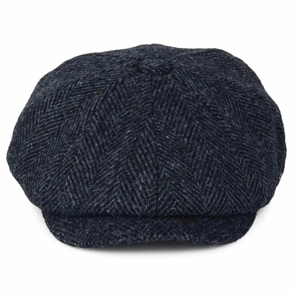 Casquettes Plates | Chapeaux Hiver^Failsworth Casquette Gavroche en Harris Tweed à Chevrons Carloway bleu-noir