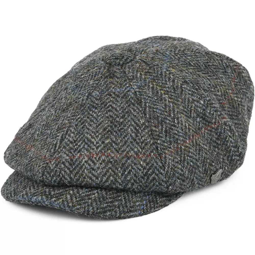 Casquettes Plates | Chapeaux Hiver^Failsworth Casquette Gavroche en Harris Tweed à Chevrons Carloway mélange de gris