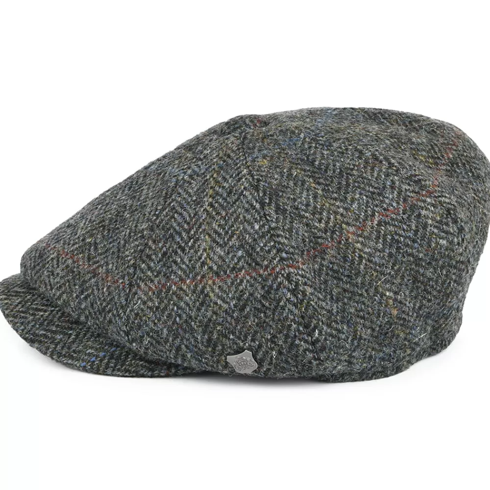 Casquettes Plates | Chapeaux Hiver^Failsworth Casquette Gavroche en Harris Tweed à Chevrons Carloway mélange de gris