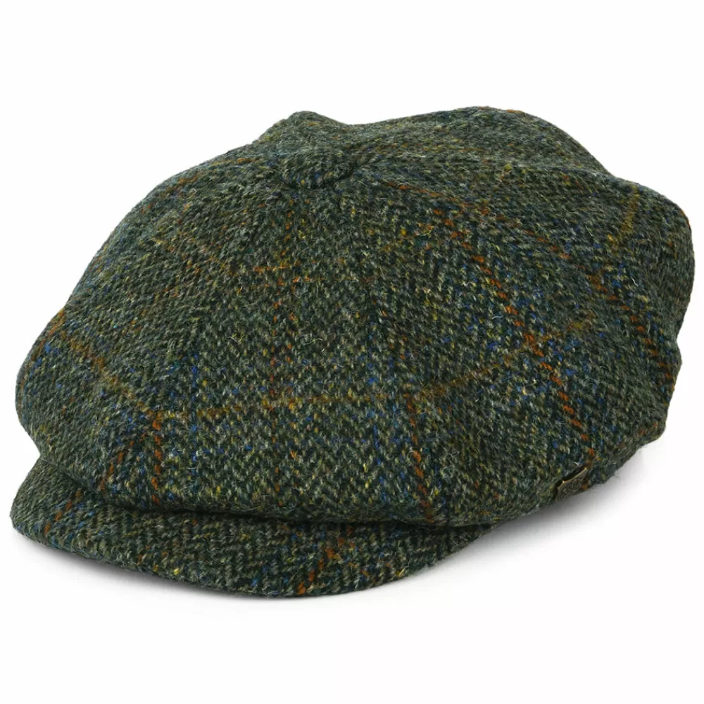 Casquettes Plates | Chapeaux Hiver^Failsworth Casquette Gavroche en Harris Tweed à Chevrons Carloway olive-bleu-rouille