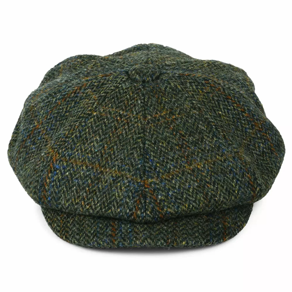 Casquettes Plates | Chapeaux Hiver^Failsworth Casquette Gavroche en Harris Tweed à Chevrons Carloway olive-bleu-rouille