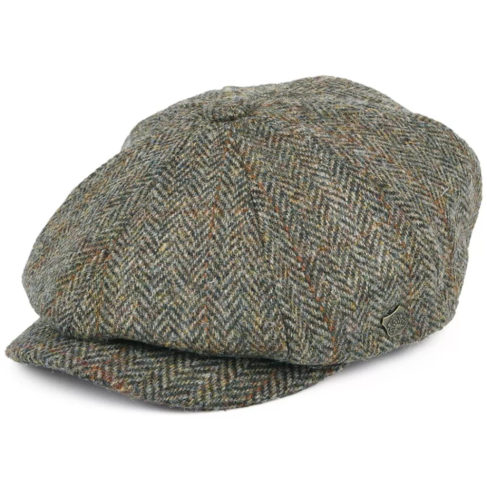 Casquettes Plates | Chapeaux Hiver^Failsworth Casquette Gavroche en Harris Tweed à Chevrons Carloway vert-bleu