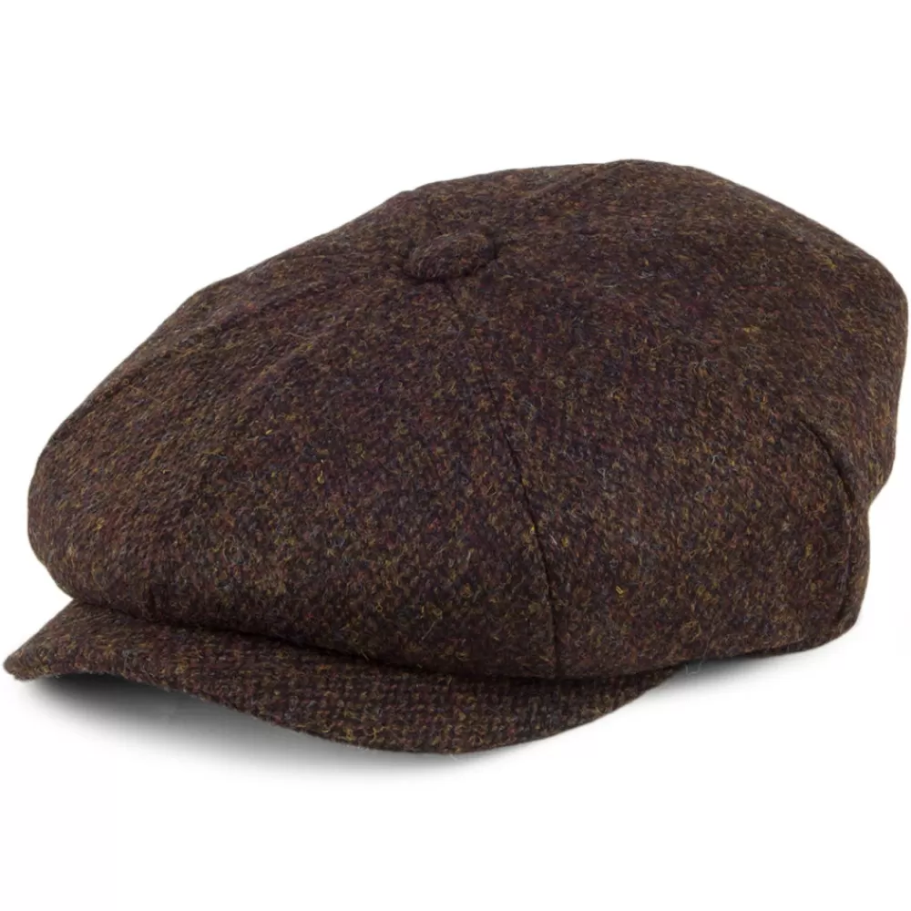 Casquettes Plates | Grandes Tailles^Jaxon & James Casquette Gavroche en Harris Tweed Arnol mousse-marron JAXON & JAMES