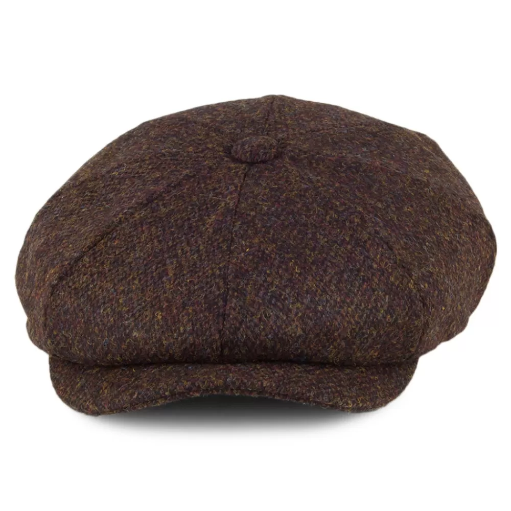 Casquettes Plates | Grandes Tailles^Jaxon & James Casquette Gavroche en Harris Tweed Arnol mousse-marron JAXON & JAMES