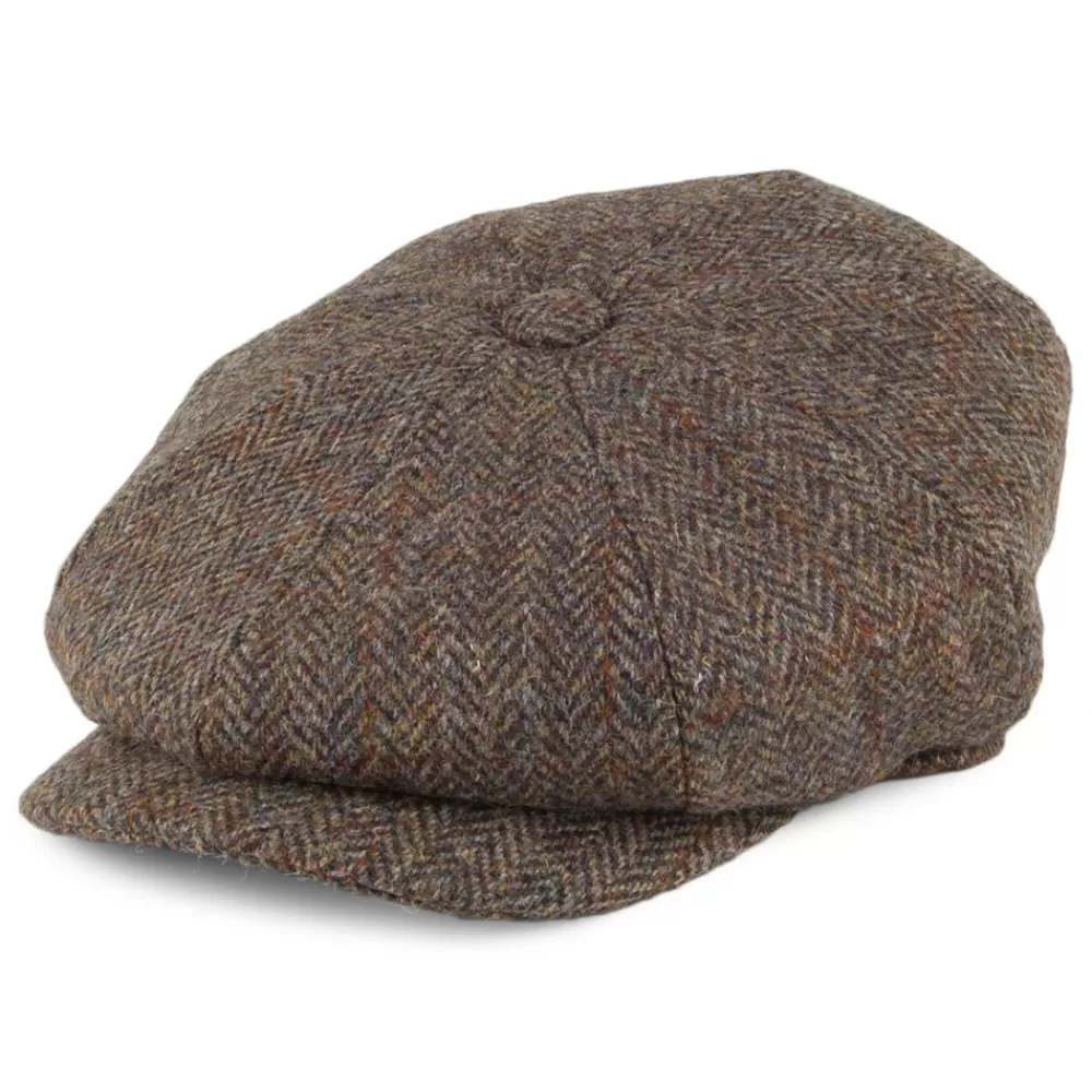 Casquettes Plates | Grandes Tailles^Jaxon & James Casquette Gavroche en Harris Tweed Northbay olive-marron JAXON & JAMES