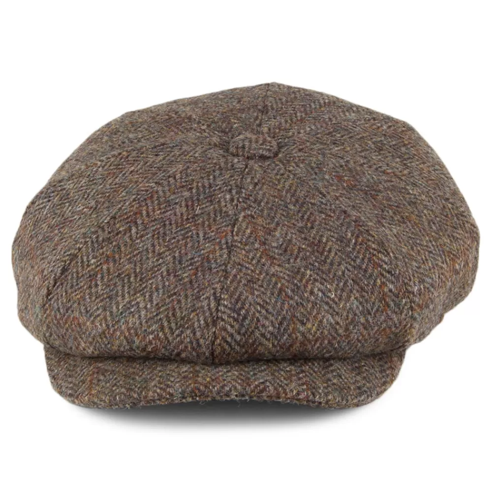Casquettes Plates | Grandes Tailles^Jaxon & James Casquette Gavroche en Harris Tweed Northbay olive-marron JAXON & JAMES