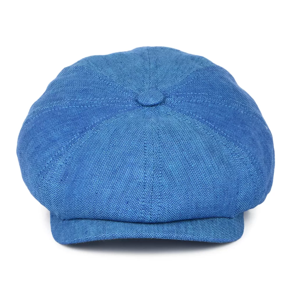 Casquettes Plates | Casquettes Plates^Stetson Casquette Gavroche en Lin à Chevrons Hatteras bleu