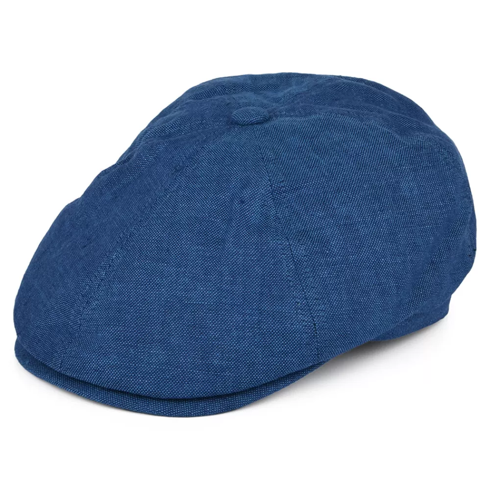 Casquettes Plates | Casquettes Plates^Failsworth Casquette Gavroche en Lin Irlandais Hudson bleu