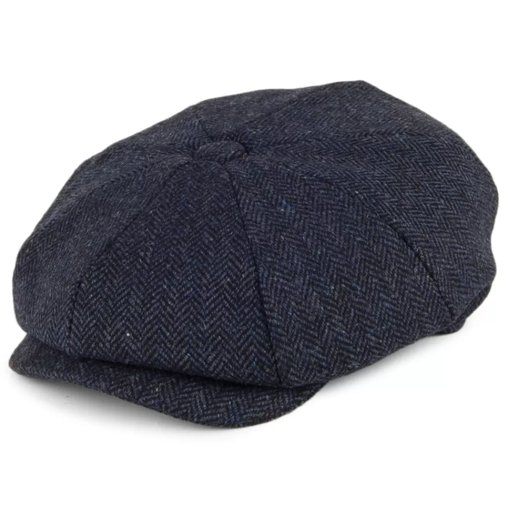 Casquettes Plates | Chapeaux Hiver^Christys Casquette Gavroche en Tweed à Chevrons Country bleu marine