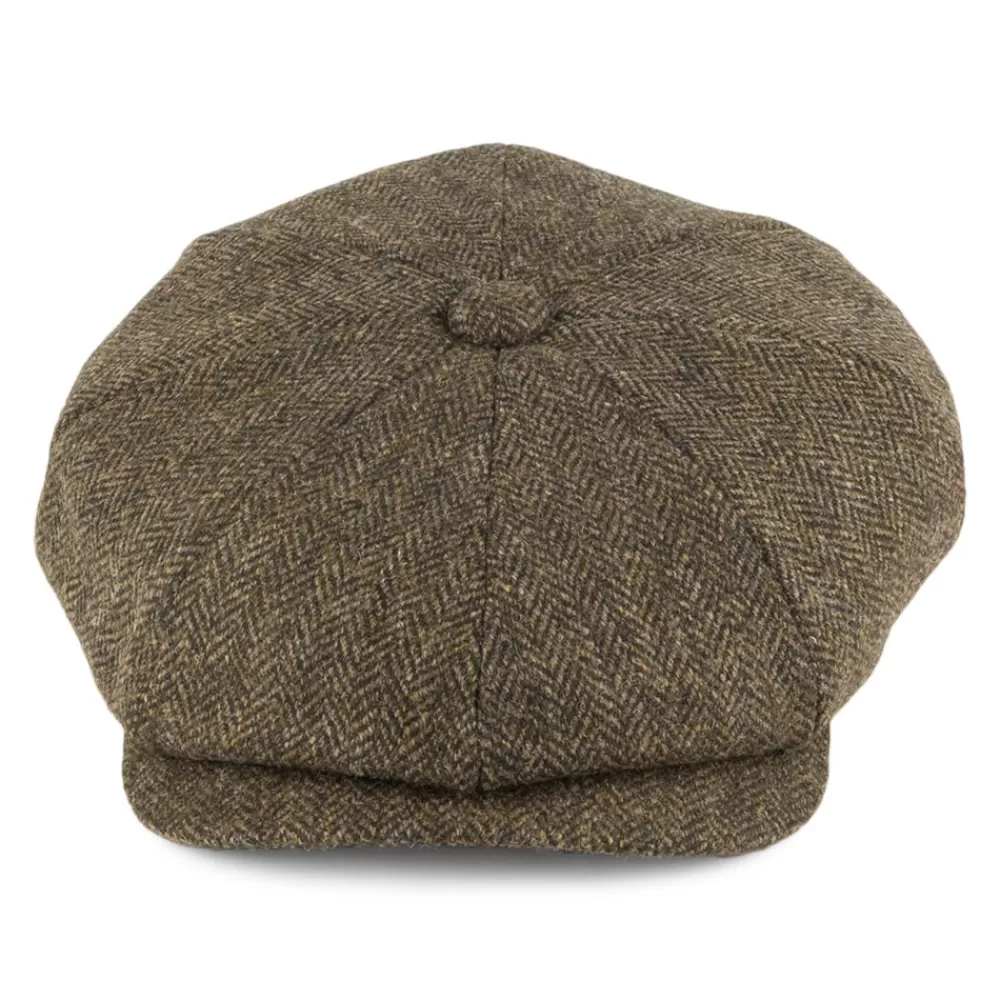 Casquettes Plates | Chapeaux Hiver^Christys Casquette Gavroche en Tweed à Chevrons Country olive