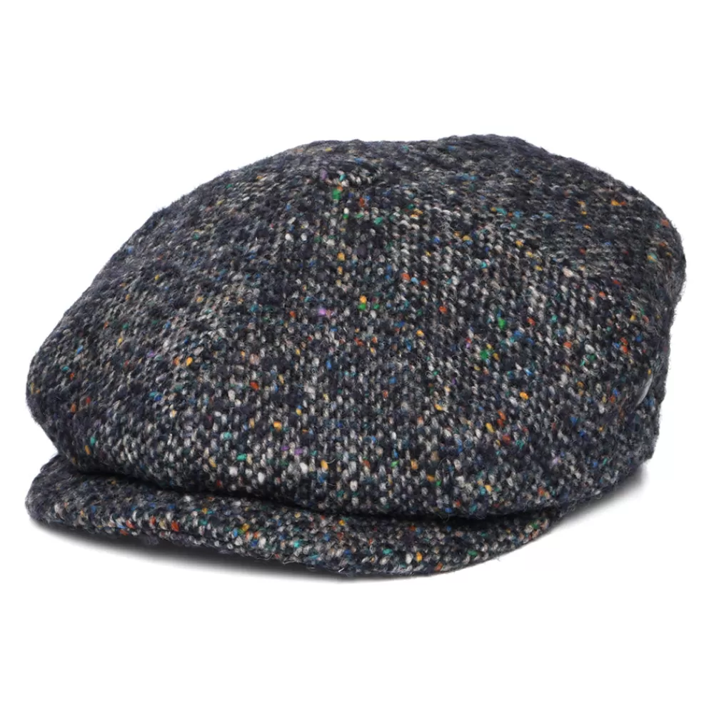 Casquettes Plates | Chapeaux Hiver^City Sport Casquette Gavroche en Tweed du Donegal Chiné Calotte Profonde bleu marine-multi