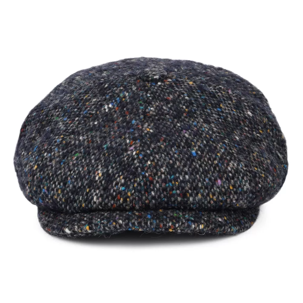 Casquettes Plates | Casquettes Plates^City Sport Casquette Gavroche en Tweed du Donegal Chiné Calotte Profonde bleu marine-multi