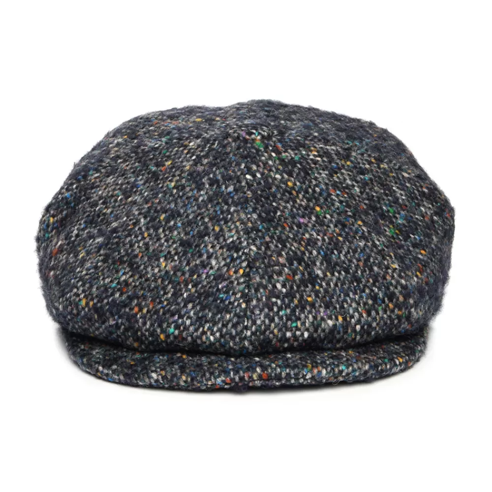 Casquettes Plates | Chapeaux Hiver^City Sport Casquette Gavroche en Tweed du Donegal Chiné Calotte Profonde bleu marine-multi