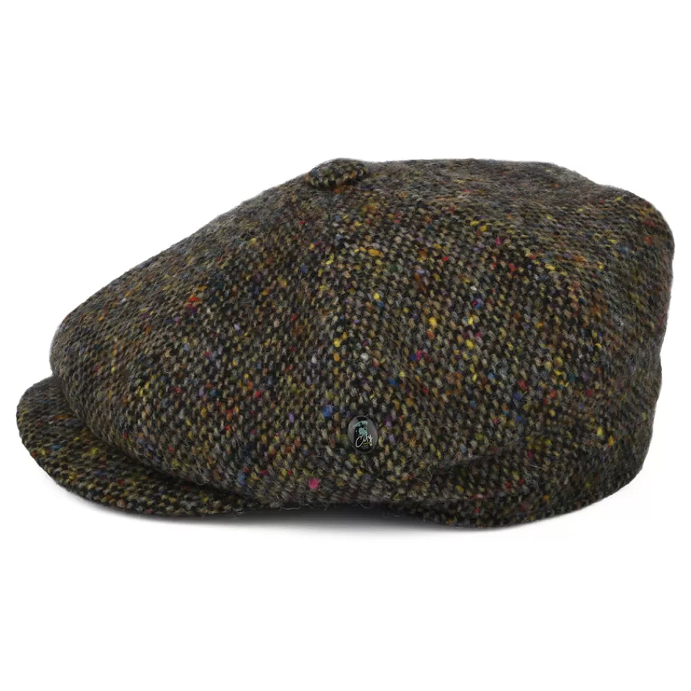 Casquettes Plates | Chapeaux Hiver^City Sport Casquette Gavroche en Tweed du Donegal Chiné Calotte Profonde multicolore