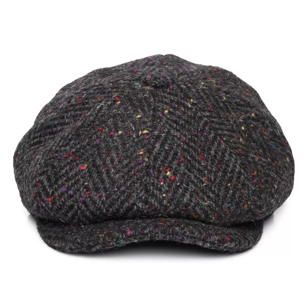 Casquettes Plates | Grandes Tailles^Jaxon & James Casquette Gavroche en Tweed du Donegal Épais à Chevrons Errigal anthracite-multi JAXON & JAMES