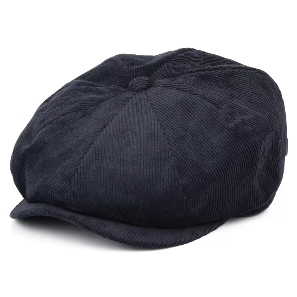 Casquettes Plates | Casquettes Plates^Brixton Casquette Gavroche en Velours Côtelé Ample Brood bleu marine