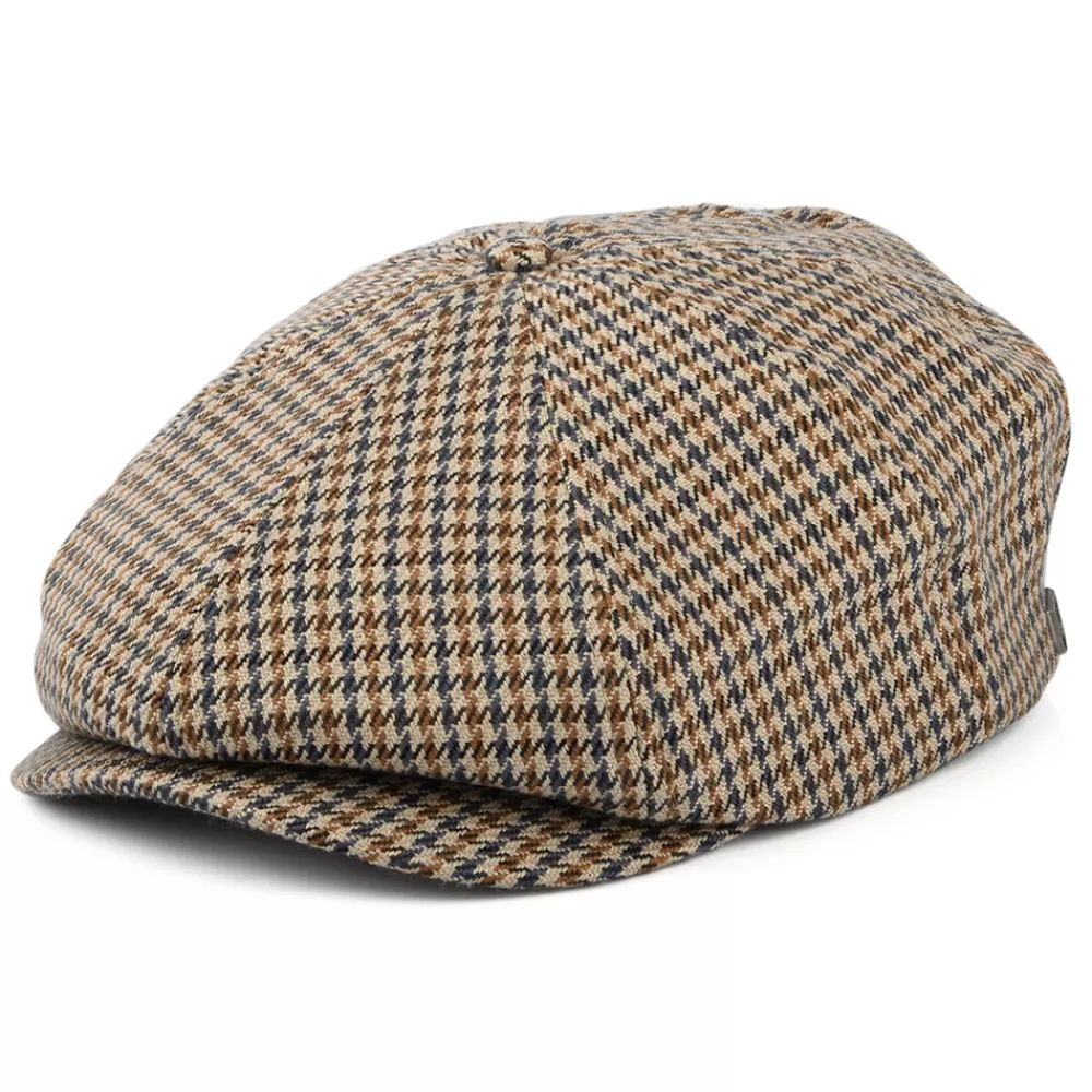Casquettes Plates | Grandes Tailles^Brixton Casquette Gavroche Pied-de-Poule Brood sable-bleu clair