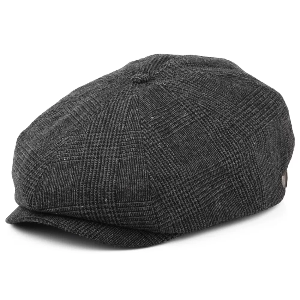 Casquettes Plates | Grandes Tailles^Brixton Casquette Gavroche Prince-de-Galles Brood anthracite