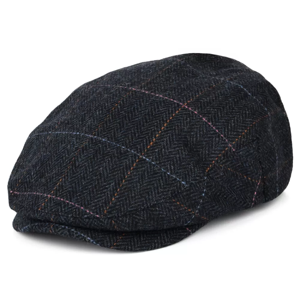 Casquettes Plates | Casquettes Plates^Brixton Casquette Plate à Carreaux et Chevrons Hooligan bleu marine délavé-bleu