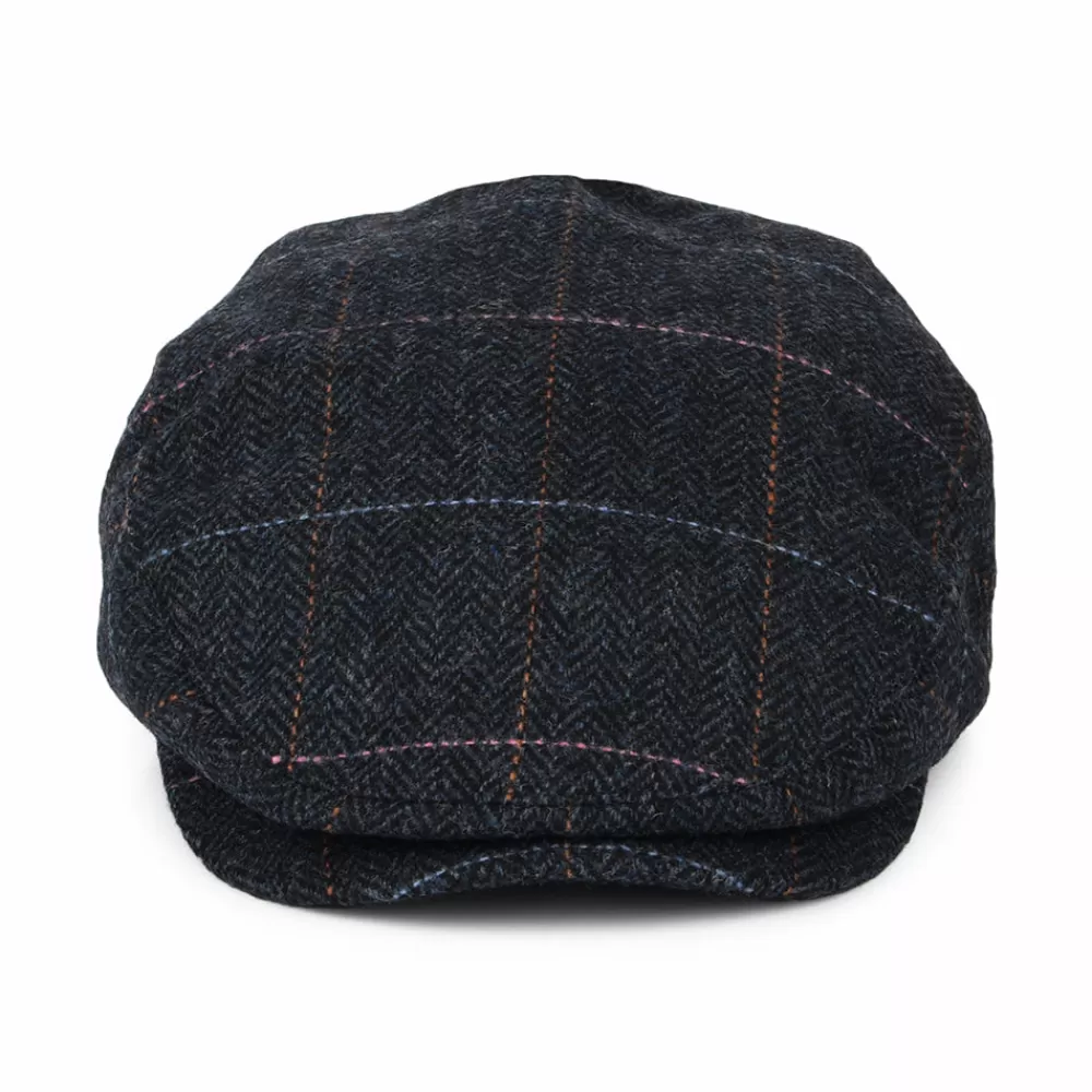 Casquettes Plates | Casquettes Plates^Brixton Casquette Plate à Carreaux et Chevrons Hooligan bleu marine délavé-bleu
