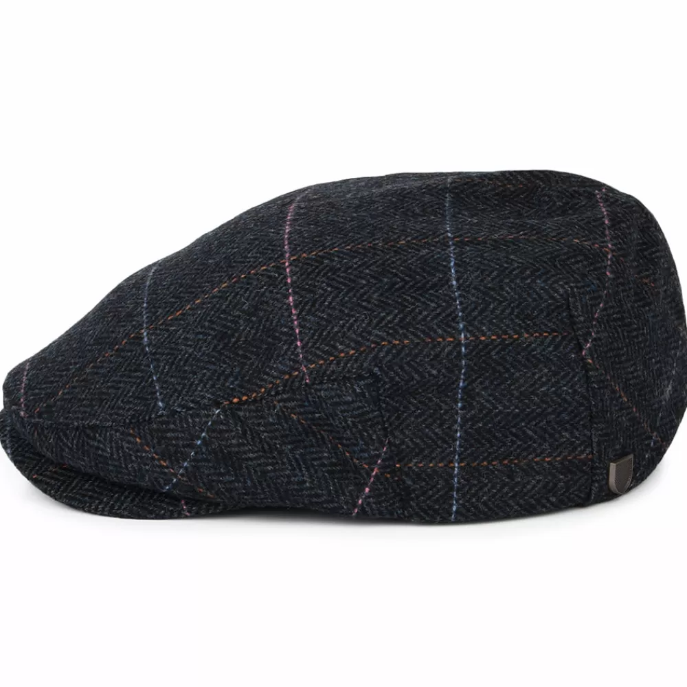 Casquettes Plates | Casquettes Plates^Brixton Casquette Plate à Carreaux et Chevrons Hooligan bleu marine délavé-bleu