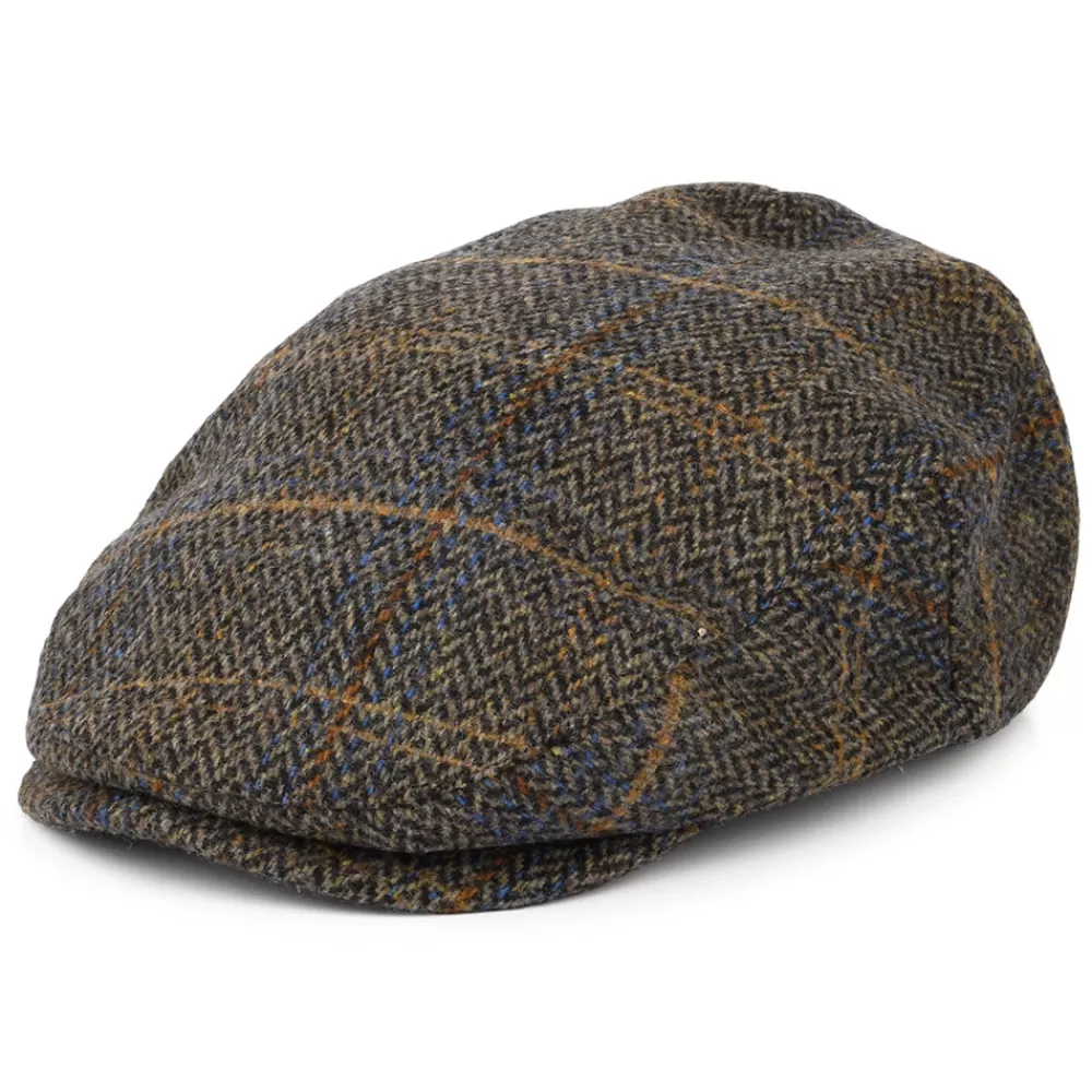 Casquettes Plates | Grandes Tailles^Brixton Casquette Plate à Carreaux et Chevrons Hooligan noir délavé-marron