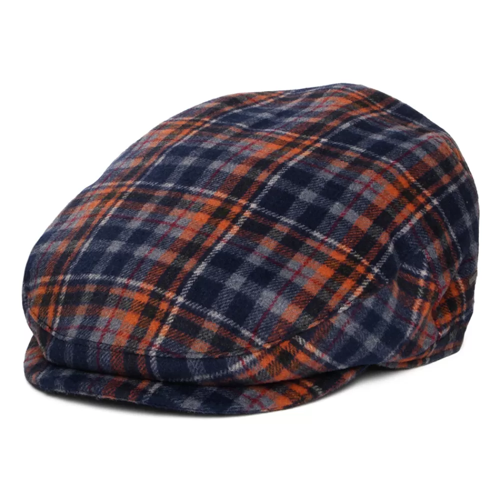 Casquettes Plates | Chapeaux Hiver^Bailey Casquette Plate Avec Protège-Oreilles à Carreaux Wickes bleu marine-orange