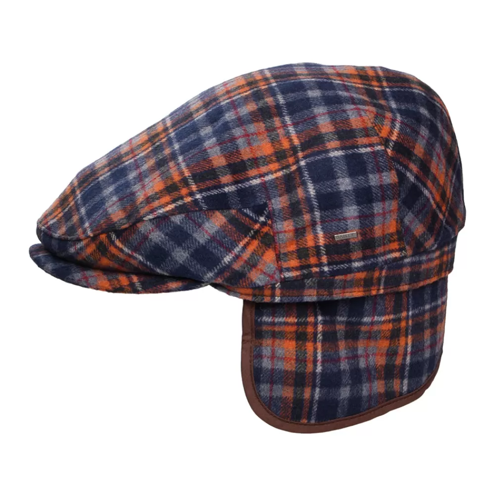 Casquettes Plates | Chapeaux Hiver^Bailey Casquette Plate Avec Protège-Oreilles à Carreaux Wickes bleu marine-orange