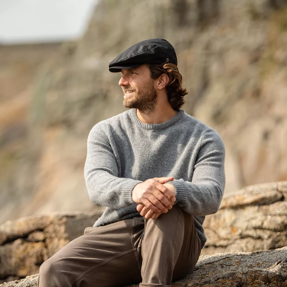 Chapeaux De Pluie | Casquettes Plates^Jaxon & James Casquette Plate en Coton Ciré British Millerain noir JAXON & JAMES