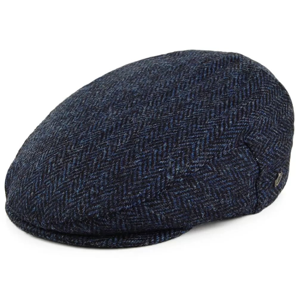 Casquettes Plates | Grandes Tailles^Jaxon & James Casquette Plate en Harris Tweed à Chevrons Ardmore bleu-noir JAXON & JAMES