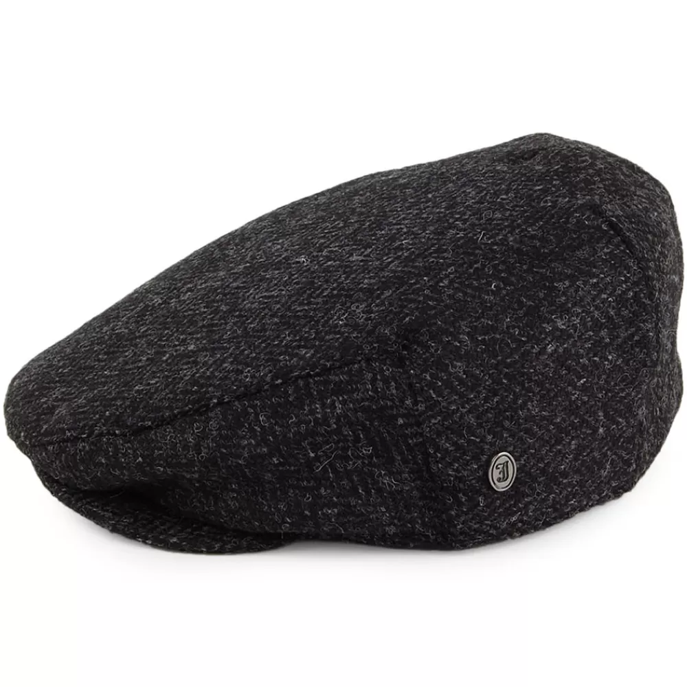 Casquettes Plates | Grandes Tailles^Jaxon & James Casquette Plate en Harris Tweed à Chevrons Dunvegan noir-anthracite JAXON & JAMES