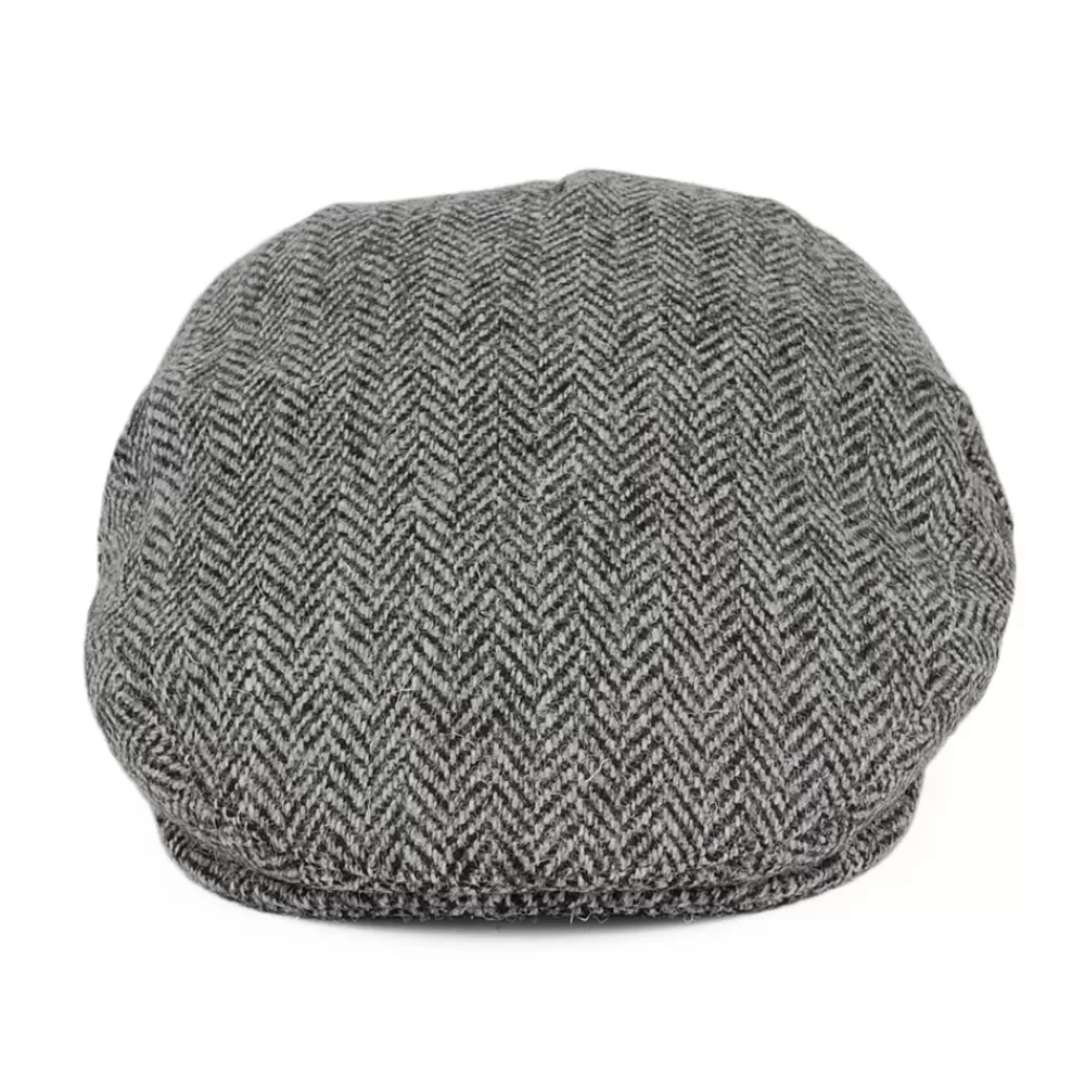 Casquettes Plates | Grandes Tailles^Jaxon & James Casquette Plate en Harris Tweed à Chevrons Kinloch noir-gris JAXON & JAMES