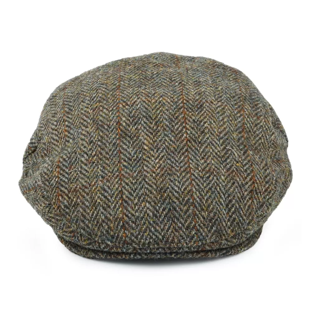 Casquettes Plates | Grandes Tailles^Jaxon & James Casquette Plate en Harris Tweed à Chevrons Lundale olive-marron JAXON & JAMES