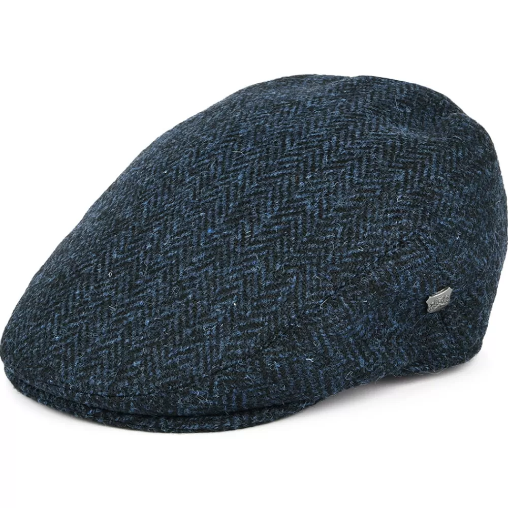 Casquettes Plates | Casquettes Femme^Failsworth Casquette Plate en Harris Tweed à Chevrons Stornoway bleu