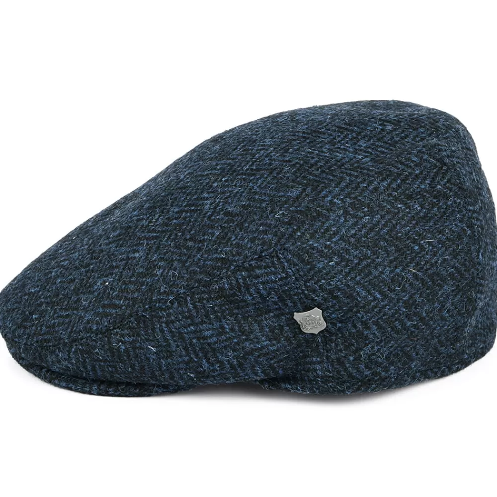 Casquettes Plates | Casquettes Femme^Failsworth Casquette Plate en Harris Tweed à Chevrons Stornoway bleu