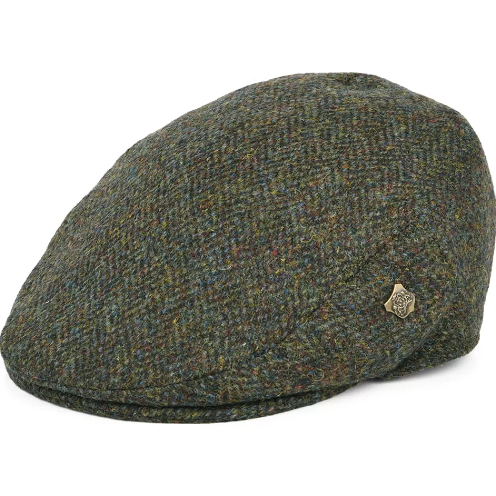 Casquettes Plates | Casquettes Femme^Failsworth Casquette Plate en Harris Tweed à Chevrons Stornoway olive mélangé