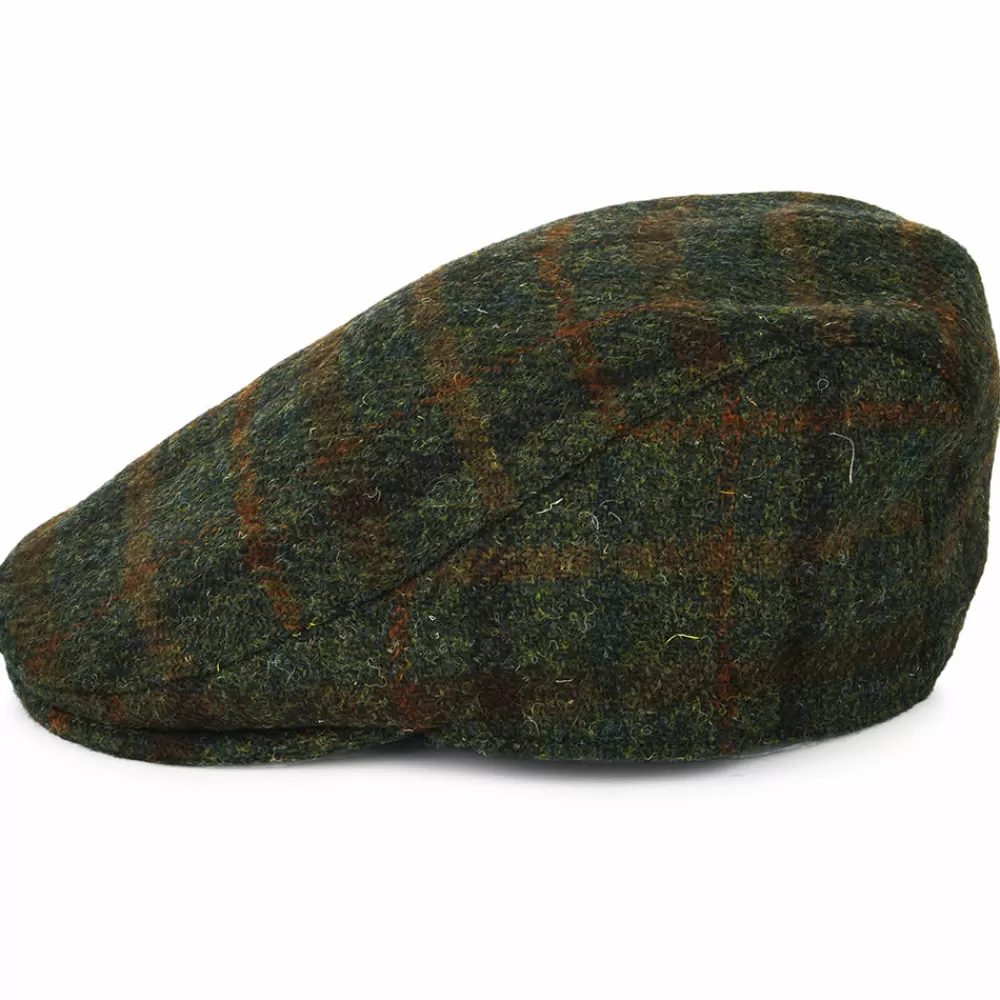 Casquettes Plates | Chapeaux Hiver^Failsworth Casquette Plate en Harris Tweed Avec Protège-Oreilles à Carreaux Oban olive-rouille