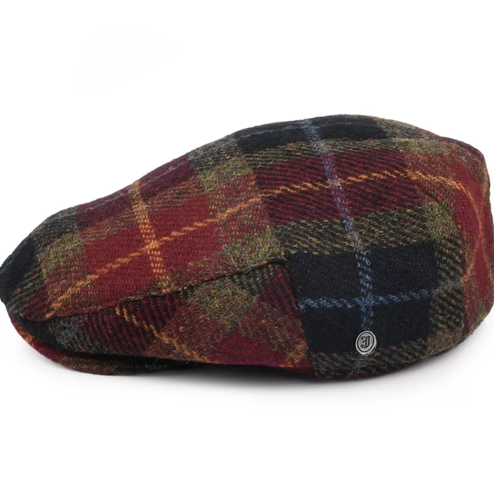 Casquettes Plates | Grandes Tailles^Jaxon & James Casquette Plate en Harris Tweed Callanish mélange de bordeaux JAXON & JAMES