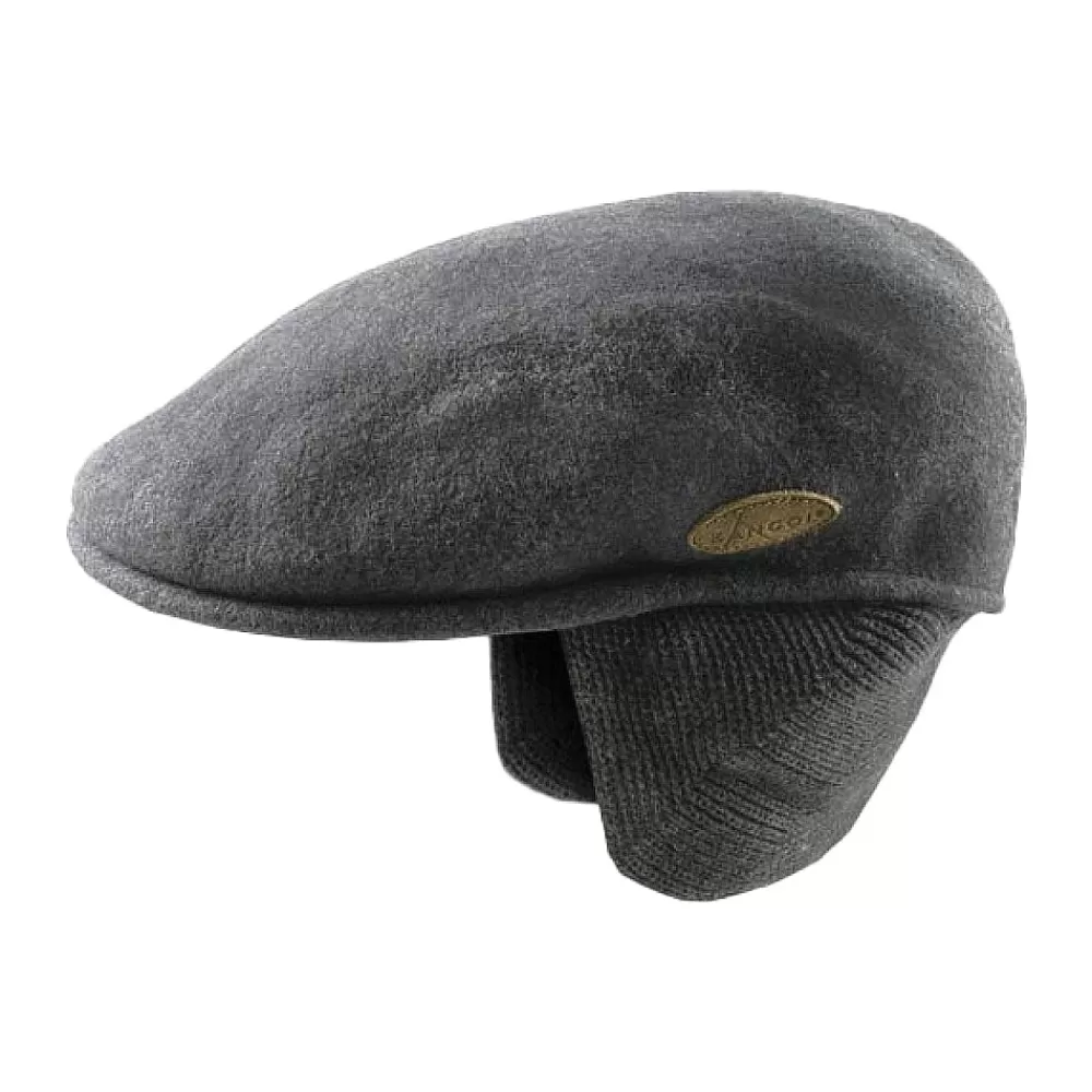 Casquettes Plates | Casquettes Femme^Kangol Casquette Plate en Laine 504 avec Protège-Oreilles flanelle foncée