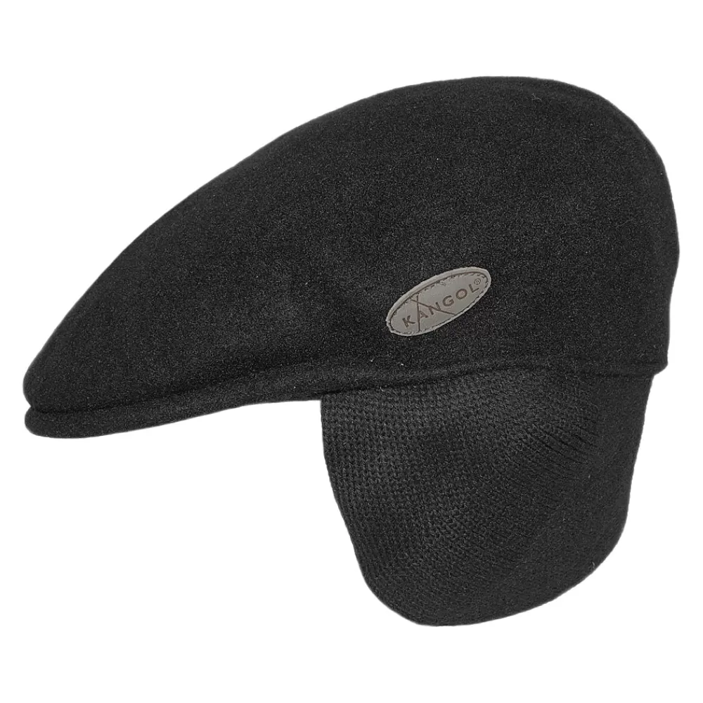 Casquettes Plates | Casquettes Femme^Kangol Casquette Plate en Laine 504 avec Protège-Oreilles noir
