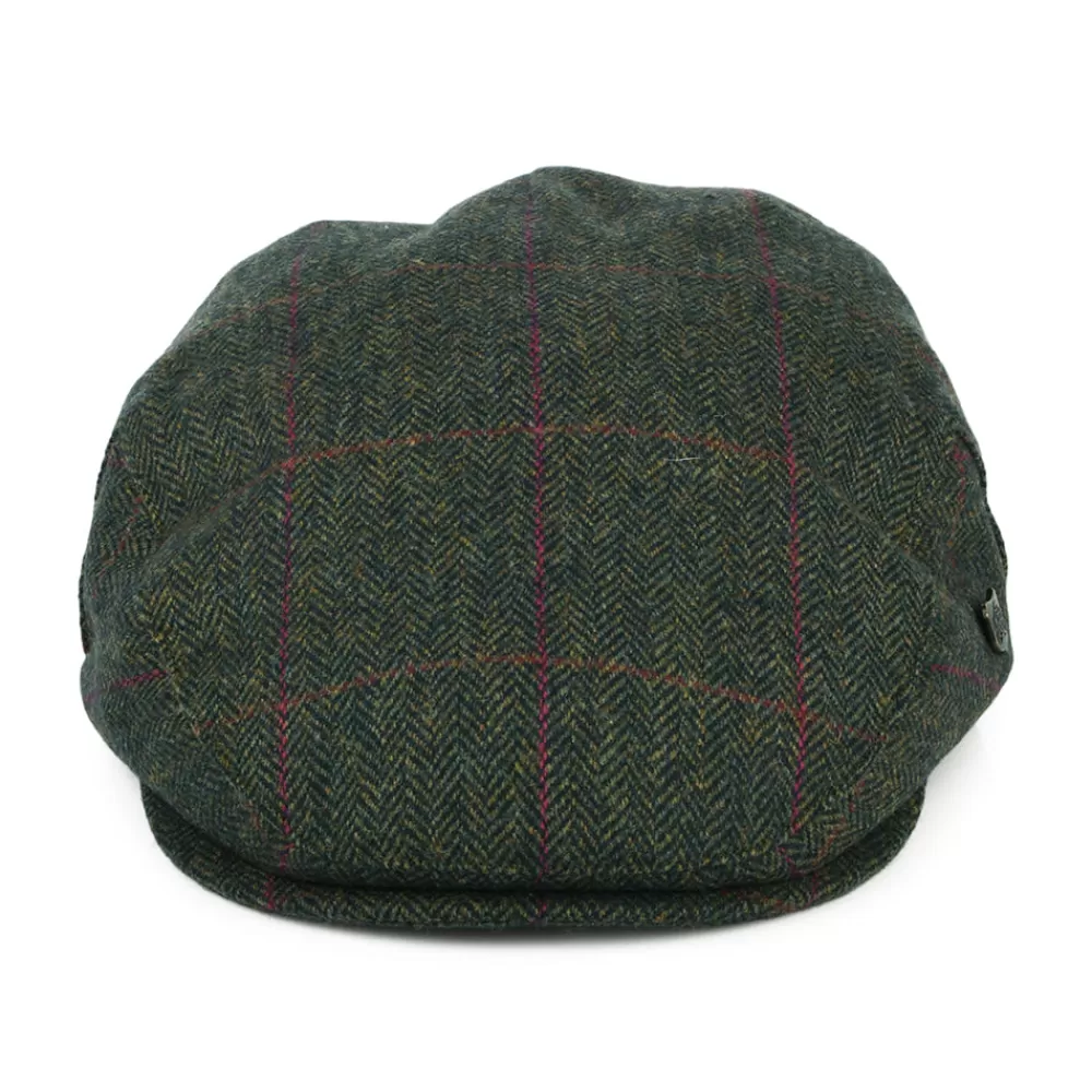 Casquettes Plates | Chapeaux Hiver^Failsworth Casquette Plate en Laine Britannique à Carreaux et Chevrons Cambridge olive foncé